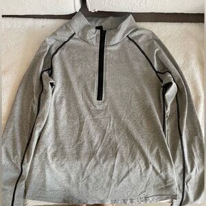SHEIN Gray Zip-Up with Black Trim